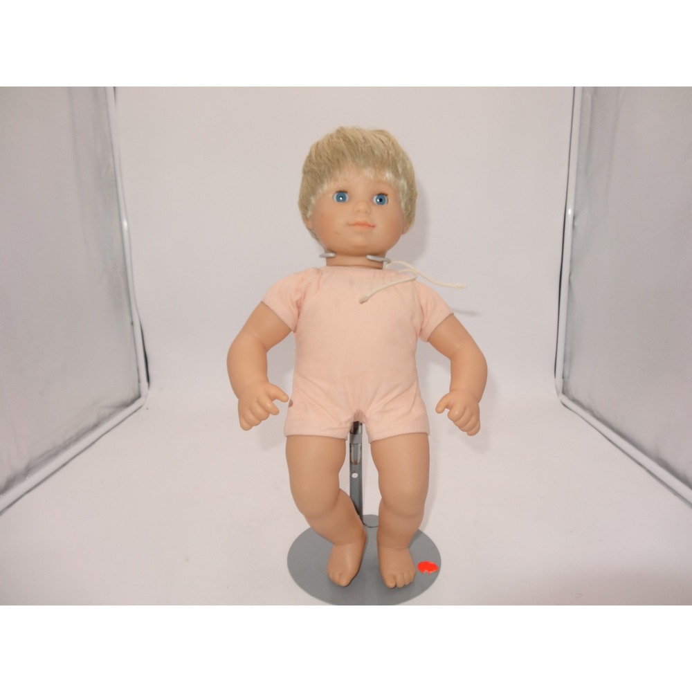 American Girl Bitty Baby Doll Blonde Hair Blue Eyes Cloth Bodysuit Has Marks